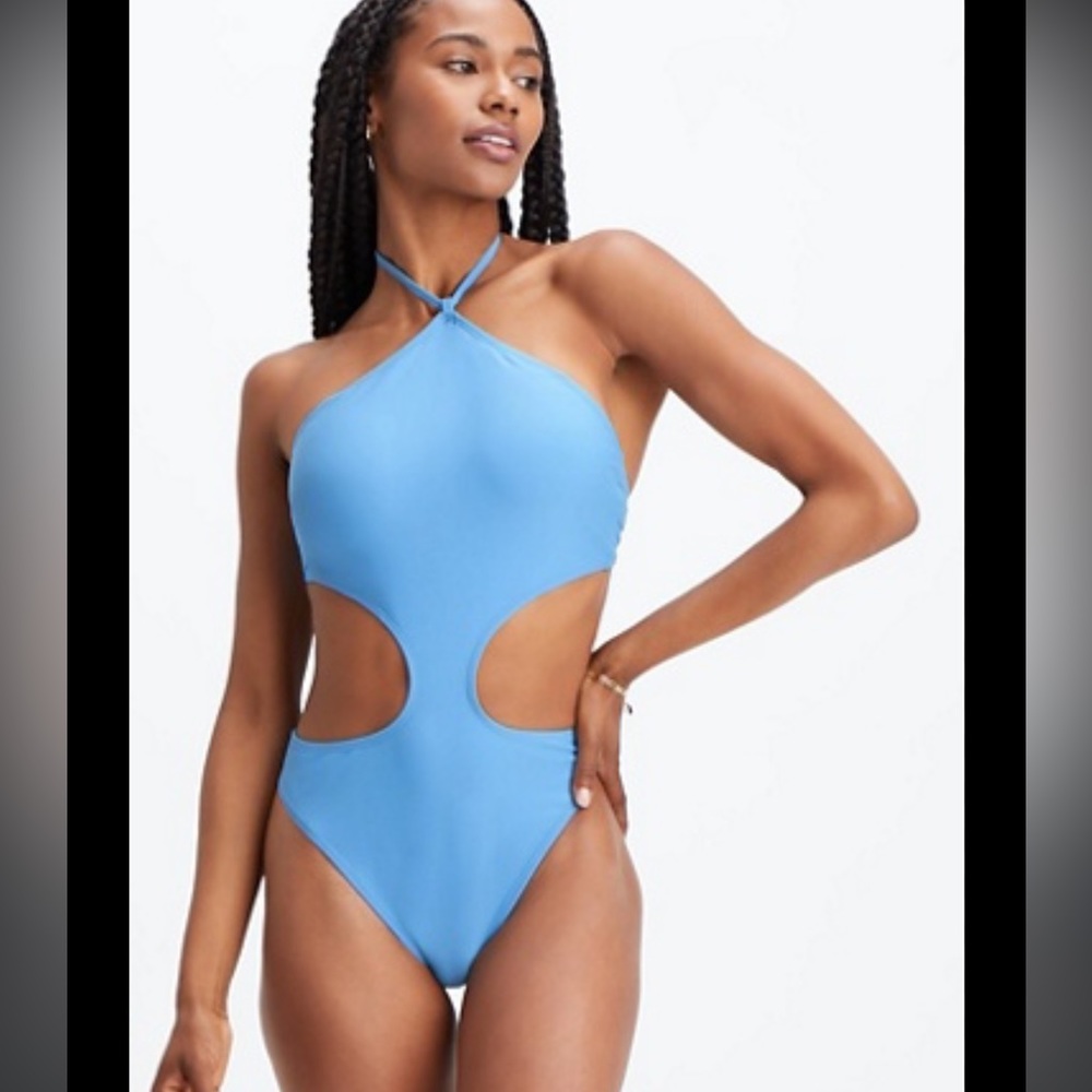 Fabletics blue one piece swimsuit